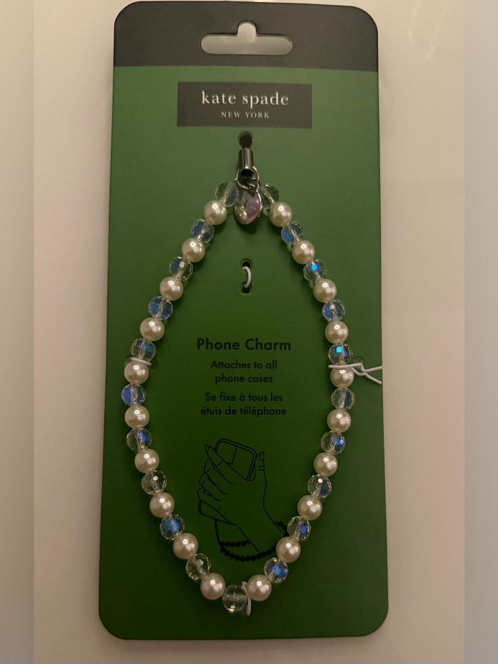 Kate Spade Pearl and Iridescent Beaded Phone Charm